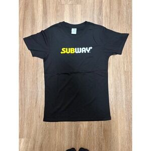 Subway Mens Graphic T-Shirt Black Short Sleeve Logo Crew Neck Small SPC#